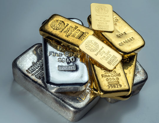 lingots d'or et d'argent